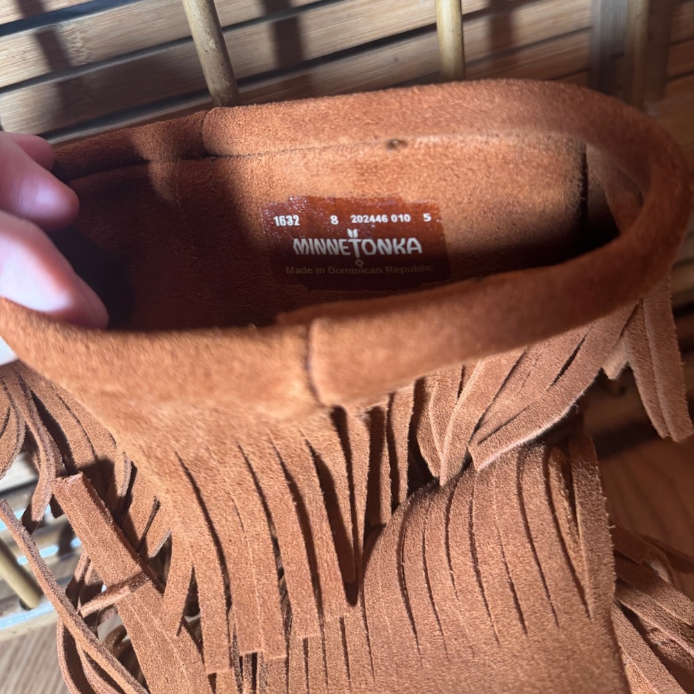 Women's Fringe MinneTonka Moccasin Boots - Brown - Picture 5 of 6